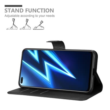 Realme 6 PRO Suojakuori Lompakkokotelo (Musta)