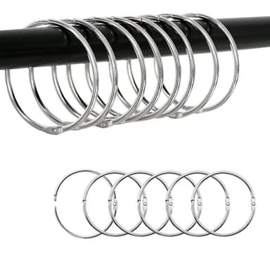 Avattavat verhorenkaat / suihkuverhorenkaat 30 kpl Hopea 60 mm