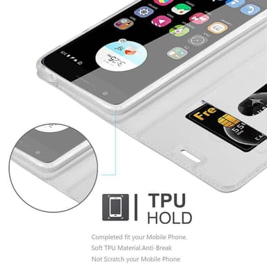 ZTE Blade V8 Suojakuori Lompakkokotelo (Hopea)