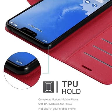 Google PIXEL 3 Suojakuori Lompakkokotelo (Punainen)