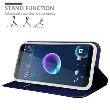 HTC Desire 12 Suojakuori Lompakkokotelo (Sininen)
