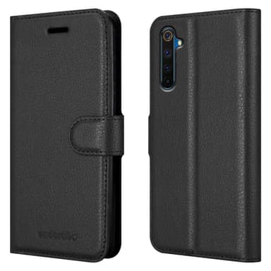 Realme 6 PRO Suojakuori Lompakkokotelo (Musta)