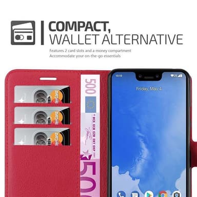 Google PIXEL 3 Suojakuori Lompakkokotelo (Punainen)