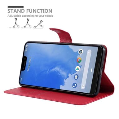 Google PIXEL 3 Suojakuori Lompakkokotelo (Punainen)