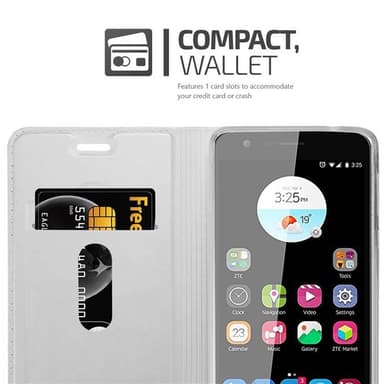 ZTE Blade V8 Suojakuori Lompakkokotelo (Hopea)