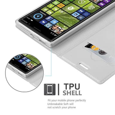 Nokia Lumia 830 Suojakuori Lompakkokotelo (Hopea)
