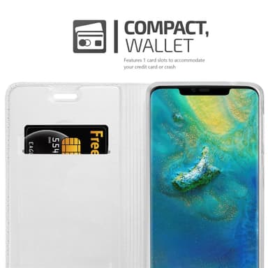 Huawei MATE 20 PRO Suojakuori Lompakkokotelo (Hopea)