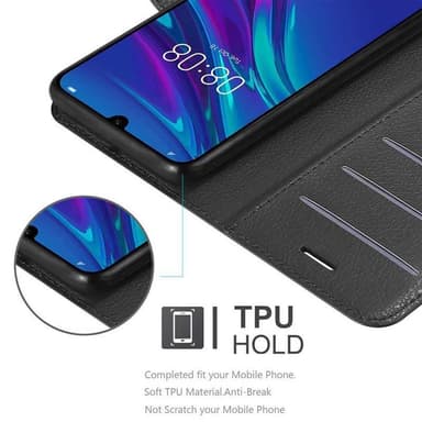 Huawei Y6 2019 Suojakuori Lompakkokotelo (Musta)