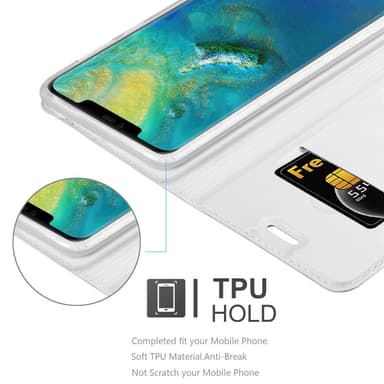 Huawei MATE 20 PRO Suojakuori Lompakkokotelo (Hopea)