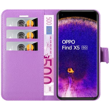 Oppo FIND X5 Suojakuori Lompakkokotelo (Violetti)
