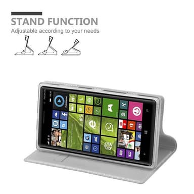Nokia Lumia 830 Suojakuori Lompakkokotelo (Hopea)