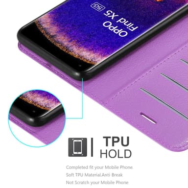 Oppo FIND X5 Suojakuori Lompakkokotelo (Violetti)