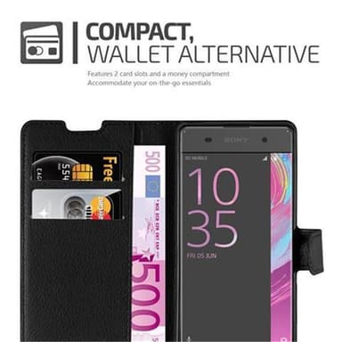 Sony Xperia XA Suojakuori Lompakkokotelo (Musta)