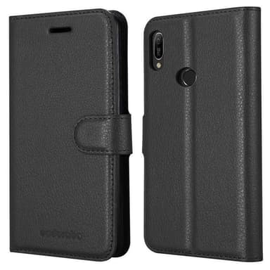Huawei Y6 2019 Suojakuori Lompakkokotelo (Musta)