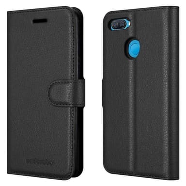 Oppo A12 Suojakuori Lompakkokotelo (Musta)