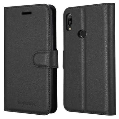 Huawei Y6 2019 Suojakuori Lompakkokotelo (Musta)