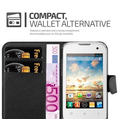 WIKO CINK PLUS Suojakuori Lompakkokotelo (Musta)