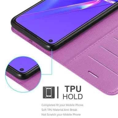 Oppo A72 Suojakuori Lompakkokotelo (Violetti)