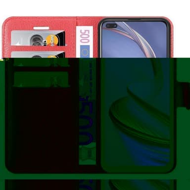 Oppo A92s Suojakuori Lompakkokotelo (Punainen)