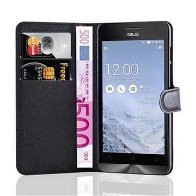 Asus ZenFone 5 2014 Suojakuori Lompakkokotelo (Musta)