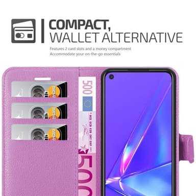 Oppo A72 Suojakuori Lompakkokotelo (Violetti)