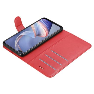 Oppo A92s Suojakuori Lompakkokotelo (Punainen)