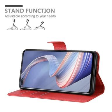 Oppo A92s Suojakuori Lompakkokotelo (Punainen)