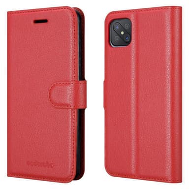 Oppo A92s Suojakuori Lompakkokotelo (Punainen)