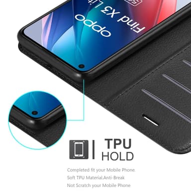 Oppo FIND X3 LITE Suojakuori Lompakkokotelo (Musta)