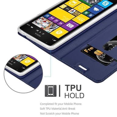 Nokia Lumia 1520 Suojakuori Lompakkokotelo (Sininen)