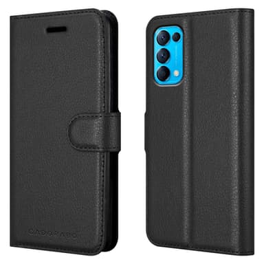 Oppo FIND X3 LITE Suojakuori Lompakkokotelo (Musta)