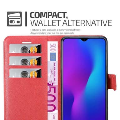 Oppo R17 Suojakuori Lompakkokotelo (Punainen)