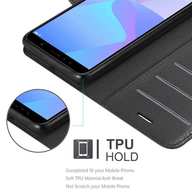 Huawei Y6 PRIME Suojakuori Lompakkokotelo (Musta)