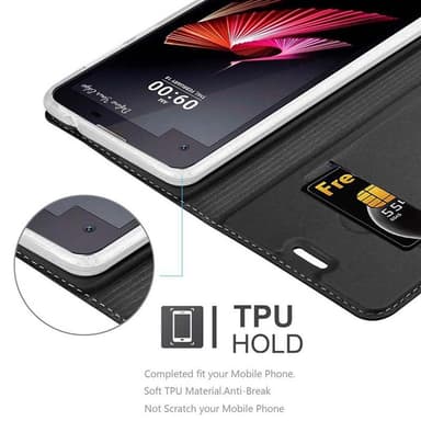 LG X SCREEN Suojakuori Lompakkokotelo (Musta)