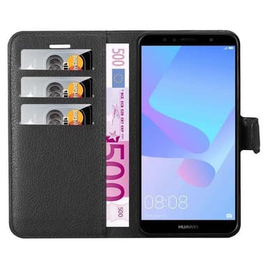Huawei Y6 PRIME Suojakuori Lompakkokotelo (Musta)