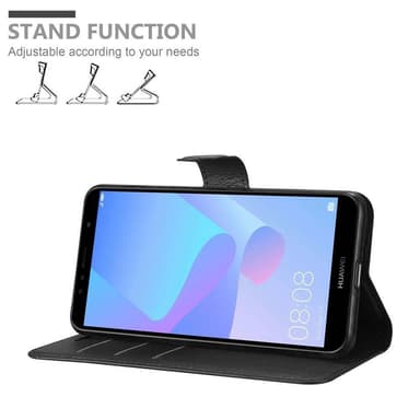 Huawei Y6 PRIME Suojakuori Lompakkokotelo (Musta)