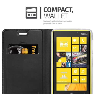 Nokia Lumia 920 Suojakuori Lompakkokotelo (Musta)