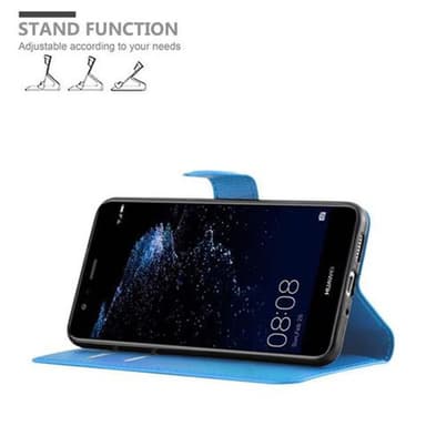 Huawei P10 LITE Suojakuori Lompakkokotelo (Sininen)