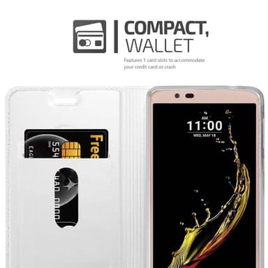 LG K10 2016 Suojakuori Lompakkokotelo (Hopea)