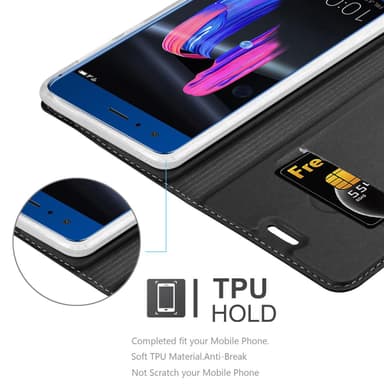 Honor 9 Suojakuori Lompakkokotelo (Musta)