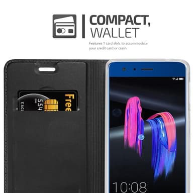 Honor 9 Suojakuori Lompakkokotelo (Musta)