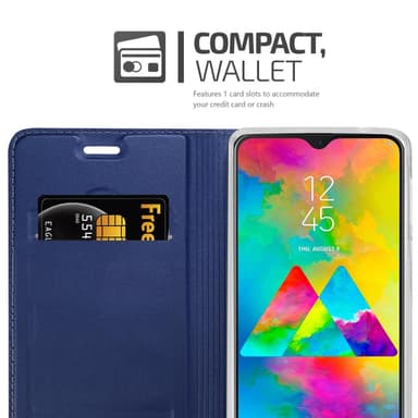 Samsung Galaxy M20 Suojakuori Lompakkokotelo (Sininen)