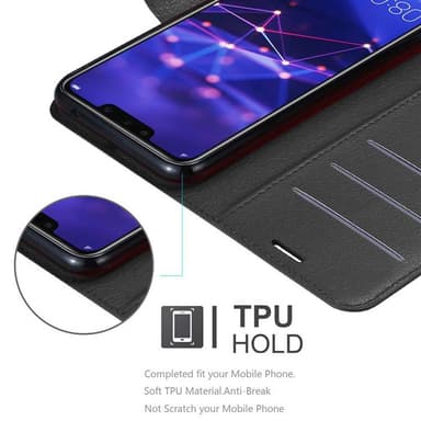Huawei MATE 20 LITE Suojakuori Lompakkokotelo (Musta)