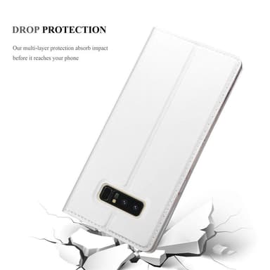 Samsung Galaxy NOTE 8 Suojakuori Lompakkokotelo (Hopea)