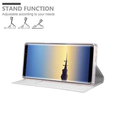 Samsung Galaxy NOTE 8 Suojakuori Lompakkokotelo (Hopea)