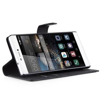 Huawei P8 Suojakuori Lompakkokotelo (Musta)