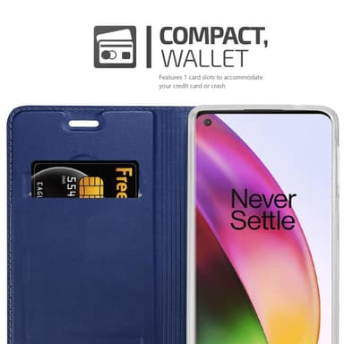 OnePlus 8 Suojakuori Lompakkokotelo (Sininen)