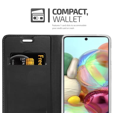 Samsung Galaxy A71 5G Suojakuori Lompakkokotelo (Musta)