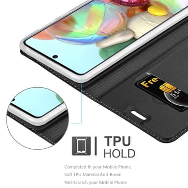 Samsung Galaxy A71 5G Suojakuori Lompakkokotelo (Musta)