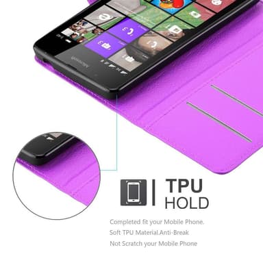 Nokia Lumia 540 Suojakuori Lompakkokotelo (Violetti)